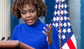 White House Press Secretary Karine Jean-Pierre speaks during the daily briefing in the Brady Press Briefing Room of the White House in Washington, DC, on March 7, 2023. (Photo by SAUL LOEB/AFP via Getty Images)