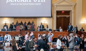 The House Select Committee to Investigate the January 6th Attack on the US Capitol holds a hearing in the Cannon House Office Building on June 28, 2022. (Photo by SHAWN THEW/POOL/AFP via Getty Images)