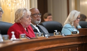 Reps. Zoe Lofgren (D-Calif.), Bennie Thompson (D-Miss.), Chair of the Select Committee to Investigate the January 6th Attack on the US Capitol, and Vice Chair Liz Cheney (R-Wyo.) preside over a hearing on June 13, 2022. (Photo by MANDEL NGAN/AFP via Getty Images)