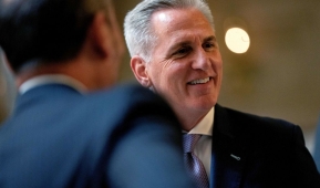 House Speaker Kevin McCarthy, Republican of California, on Capitol Hill in Washington, DC, on April 19, 2023. - McCarthy vowed April 17 to pass legislation to lift the US debt ceiling, but only with federal spending caps, a condition US President Joe Biden has dismissed as a fiscal crisis looms. (Photo by STEFANI REYNOLDS/AFP via Getty Images)