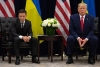 President Donald Trump meets with Ukraine President Zelensky in September. (Photo by Saul Loeb via AFP/Getty Images)