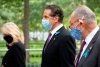 Jill Biden (L) walks with US Senator Chuck Schumer (2nd R) and New York Governor Andrew Cuomo (C) as they depart the National September 11th Memorial in New York on September 11, 2020, after attending a ceremony to mark the 19th anniversary of the attacks. (Photo by JIM WATSON/AFP via Getty Images)