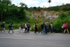  Honduran migrants are seen heading to the US, near Izabal, Guatemala on October 2, 2020. (Photo JOHAN ORDONEZ/AFP via Getty Images)
