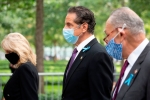 Jill Biden (L) walks with US Senator Chuck Schumer (2nd R) and New York Governor Andrew Cuomo (C) as they depart the National September 11th Memorial in New York on September 11, 2020, after attending a ceremony to mark the 19th anniversary of the attacks. (Photo by JIM WATSON/AFP via Getty Images)