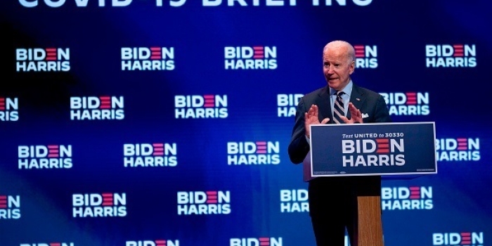In a speech in Delaware last September, Democrat Joe Biden said, 'I trust vaccines. I trust the scientists. But I don'€™t trust Donald Trump.'  (Photo by Jim Watson/AFP via Getty Images)