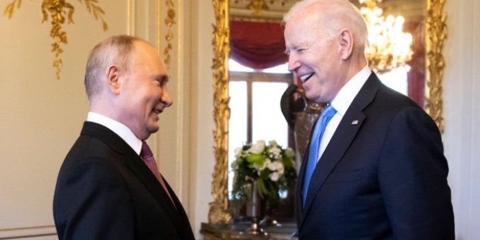 Russian President Vladimir Putin and U.S. President Joe Biden in Geneva, Switzerland, June 16, 2021. (Photo by Peter Klaunzer-Pool/Keystone via Getty Images)