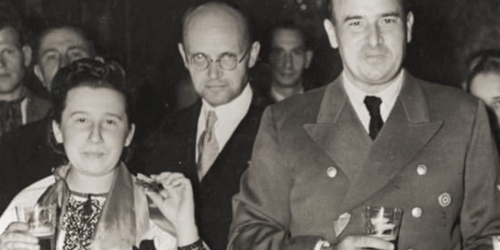 Volodymyr Kubiyovych, a Ukrainian Nazi collaborator, in center background. (Wikipedia) 